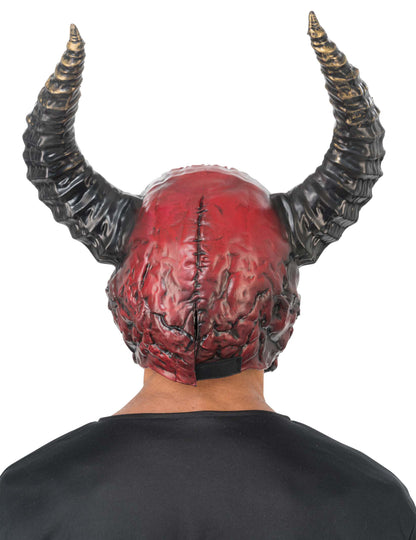 Mască de lux neagră și roșie cu schelet demonic pentru adulți