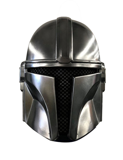 Masque The Mandalorian pour enfant gris métallisé avec visière noire