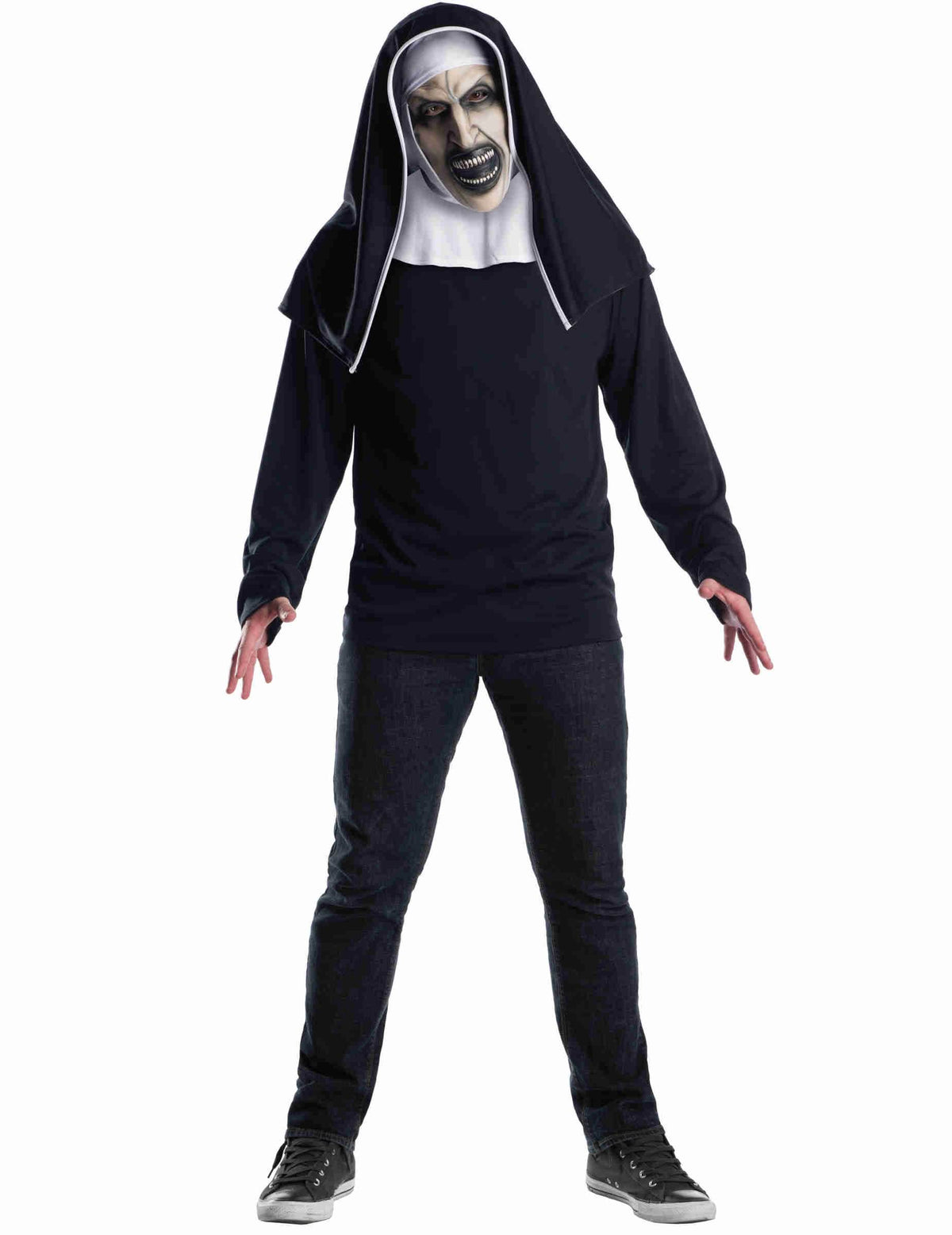 Mască The Nun™ pentru adult alb și negru cu voal