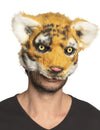 Masque de tigre en peluche pour adulte orange et noir