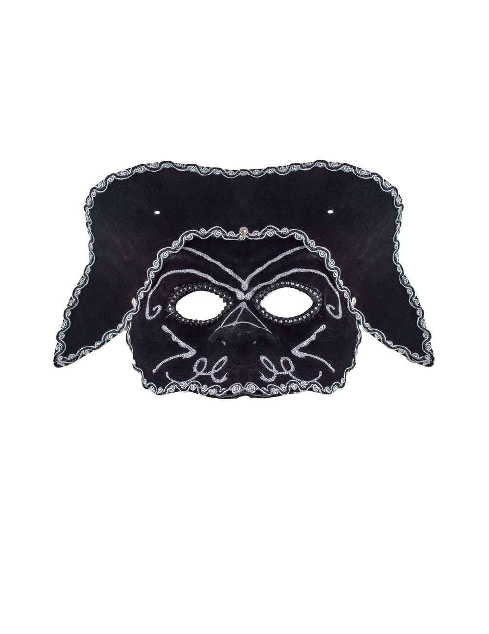 Masque vénitien avec tricorne pour adulte noir et argent