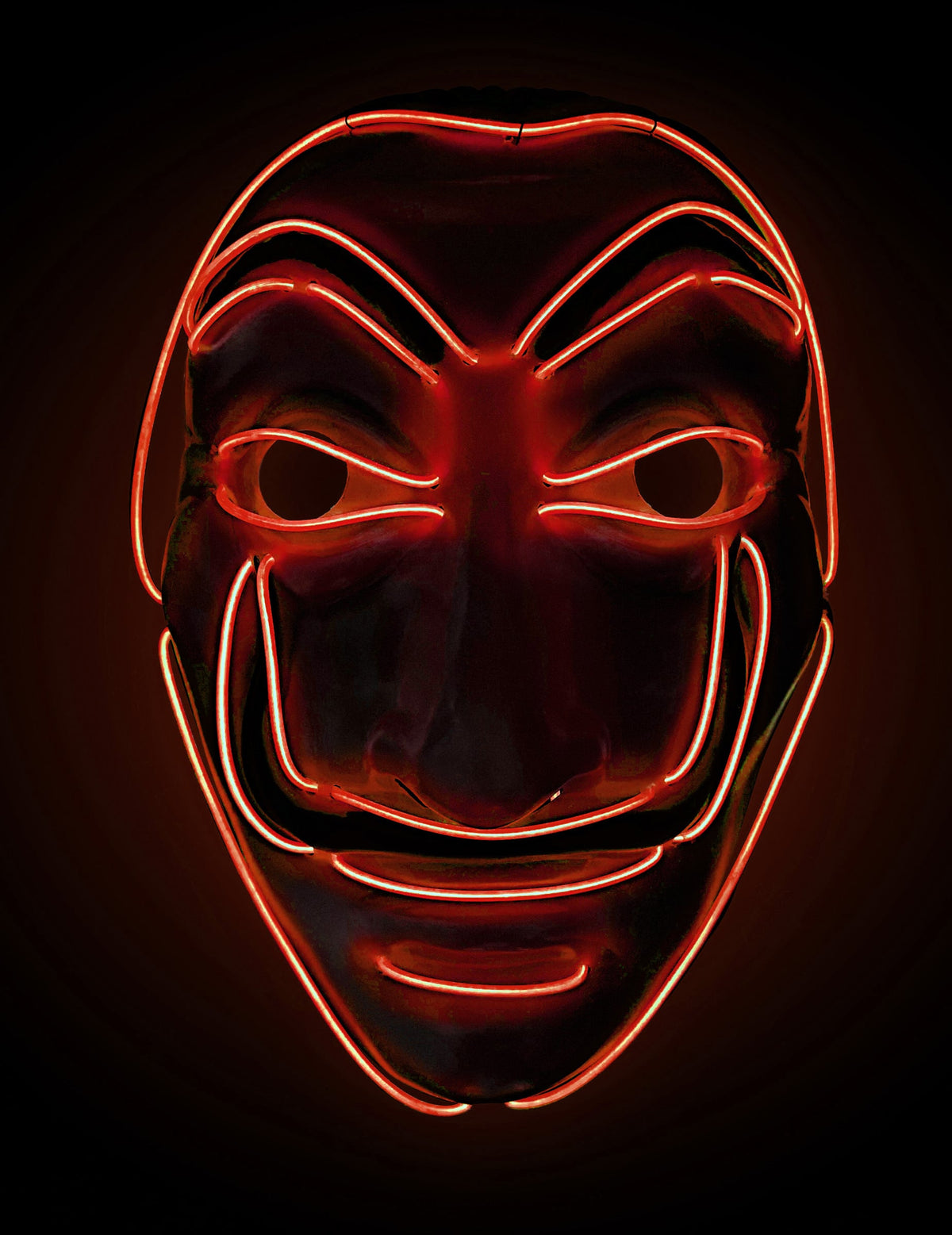 Masque de voleur pour adulte à LED rouge