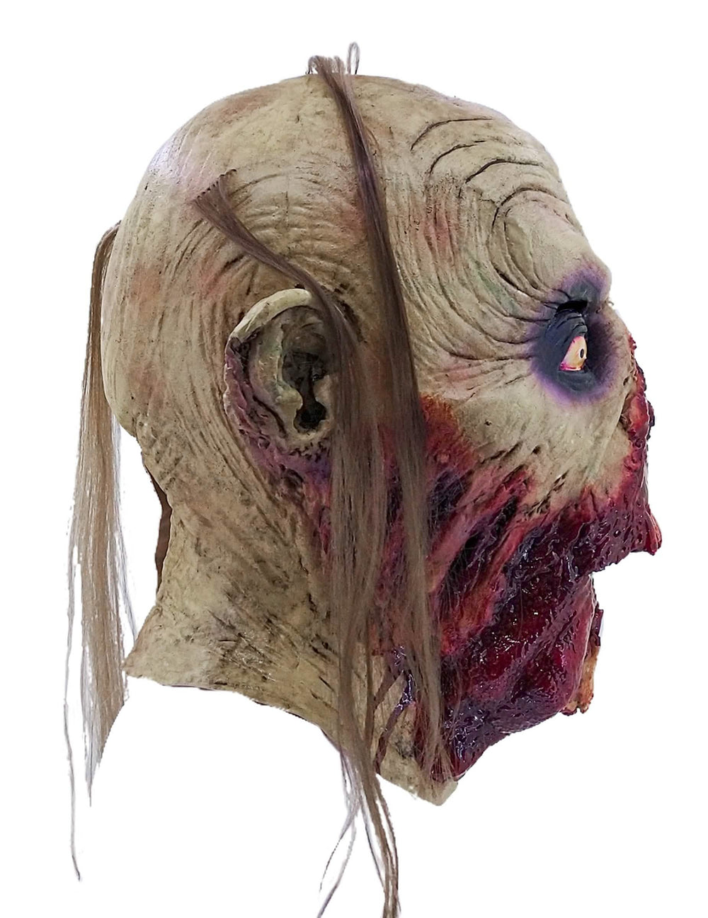 Vedere din profil a măștii de zombi sângeroase