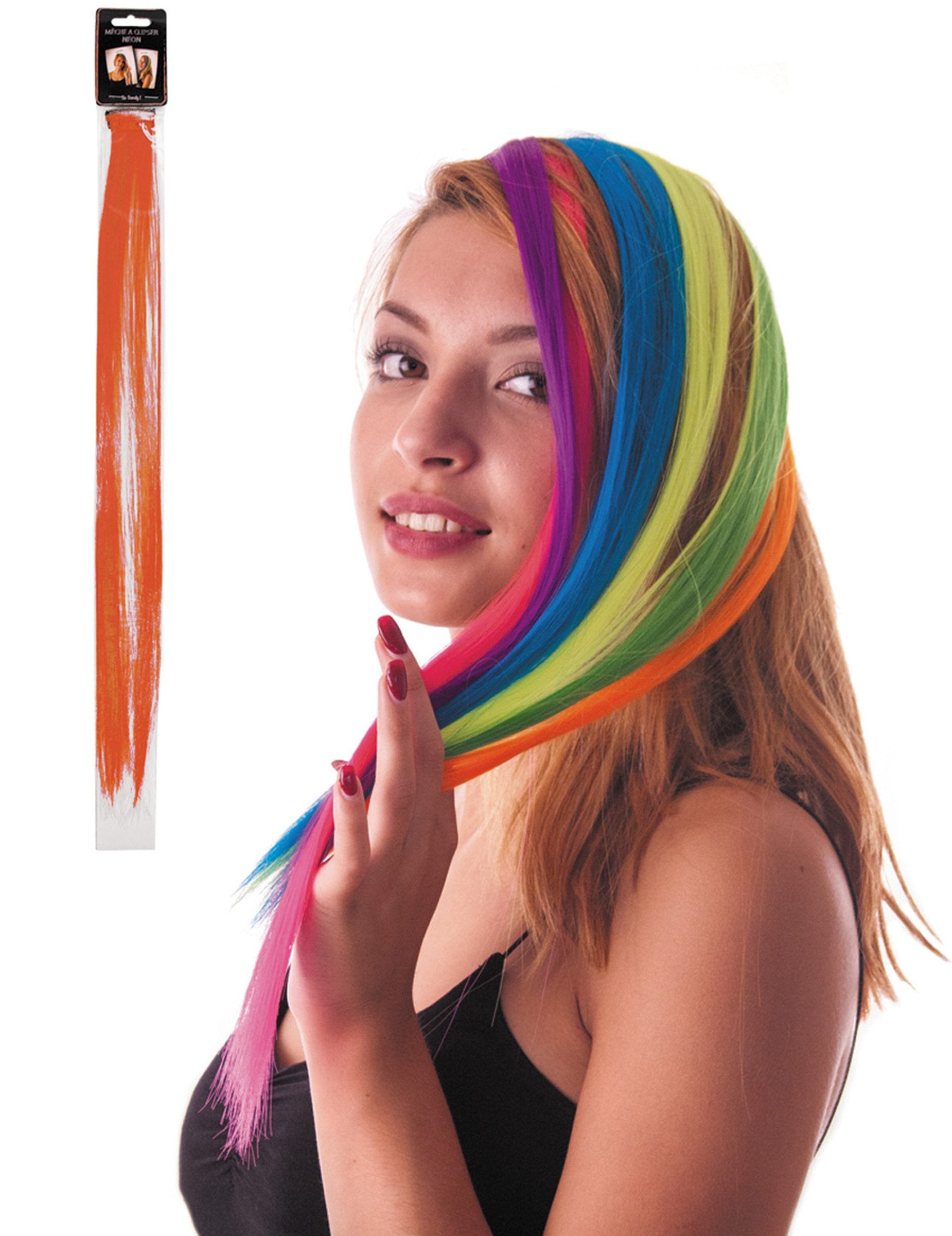 Mèche à clipser pour femme orange