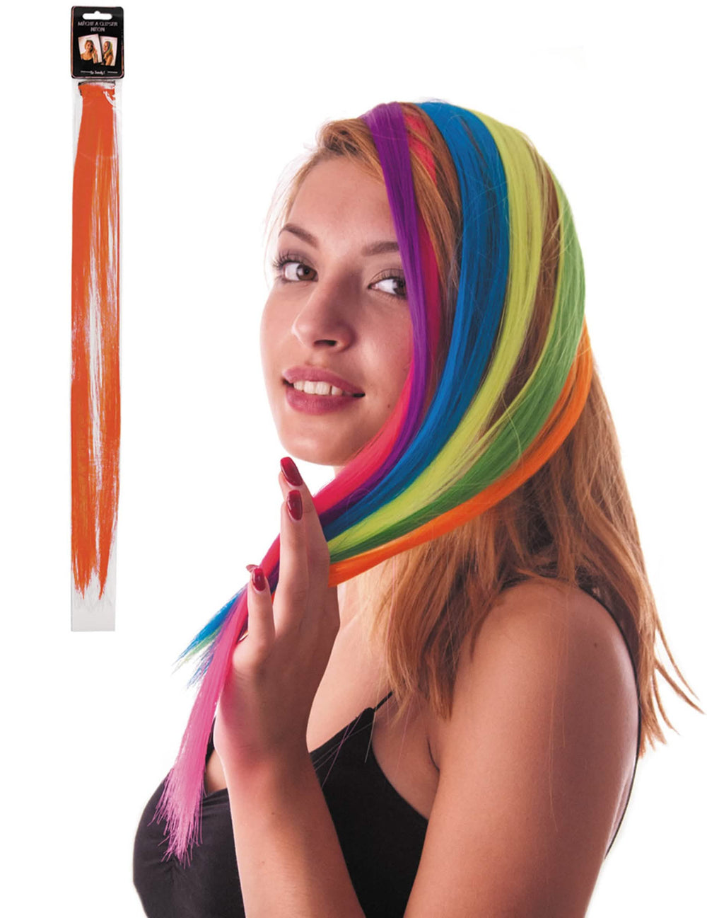 Șuviță cu clips pentru păr pentru femeie portocaliu