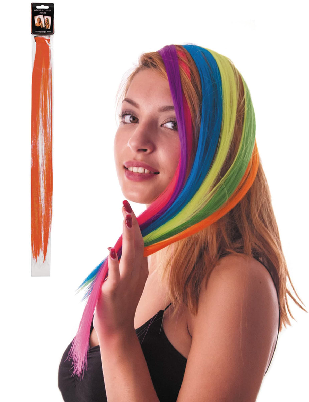 Șuviță cu clips pentru păr pentru femeie portocaliu