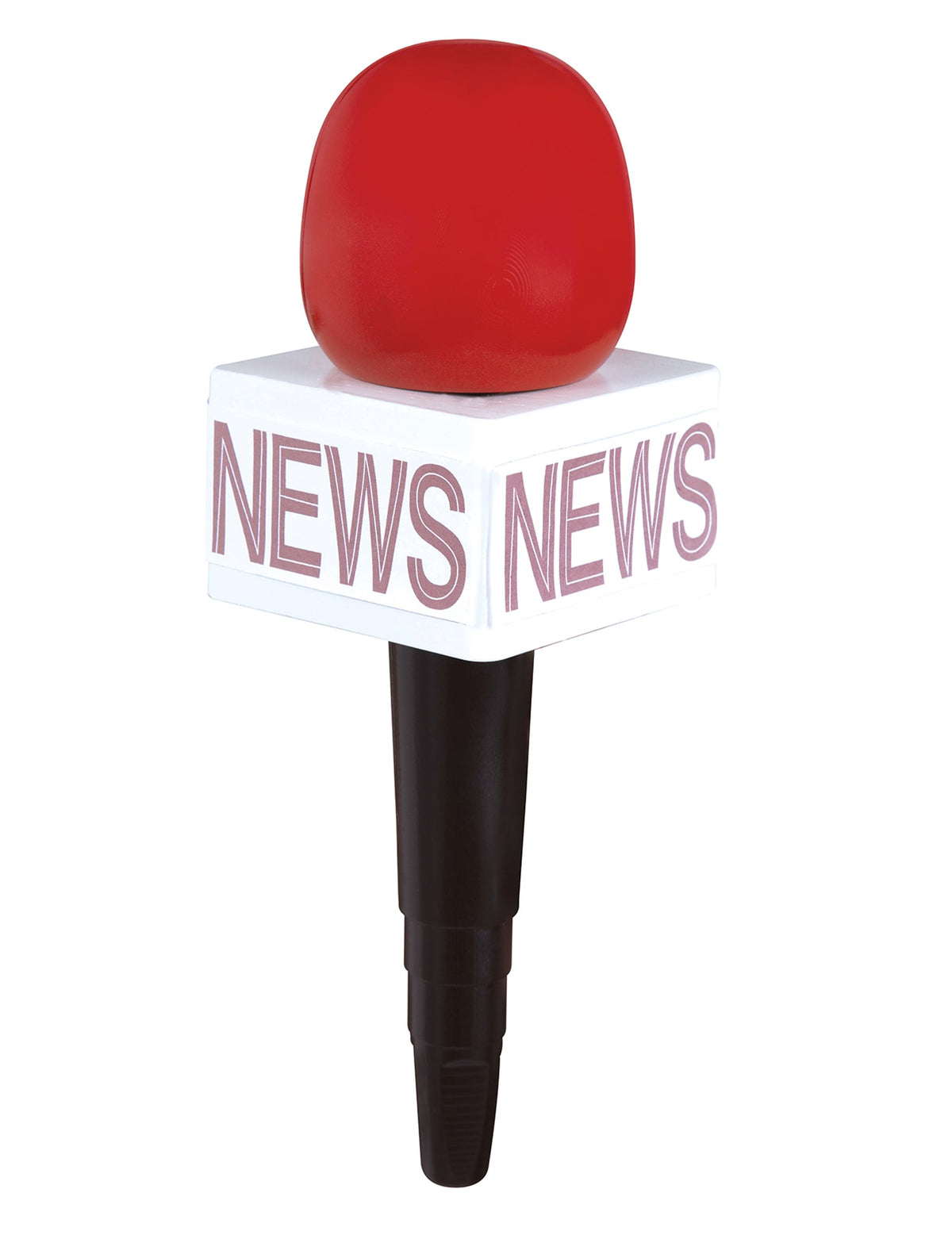 Micro de reporter pour adulte rouge et noir avec inscription News