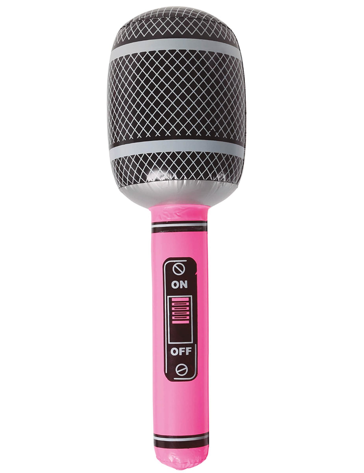 Gros plan sur le bouton factice et la grille du micro gonflable pour adulte