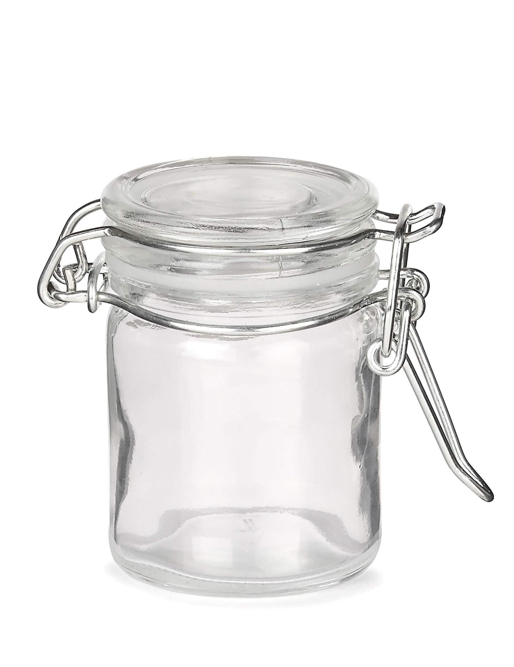 Borcan de sticlă de petrecere pentru bomboane transparent cu închidere metalică