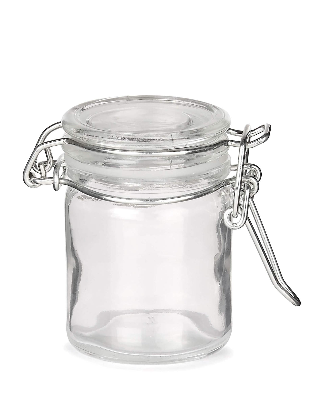 Borcan de sticlă de petrecere pentru bomboane transparent cu închidere metalică
