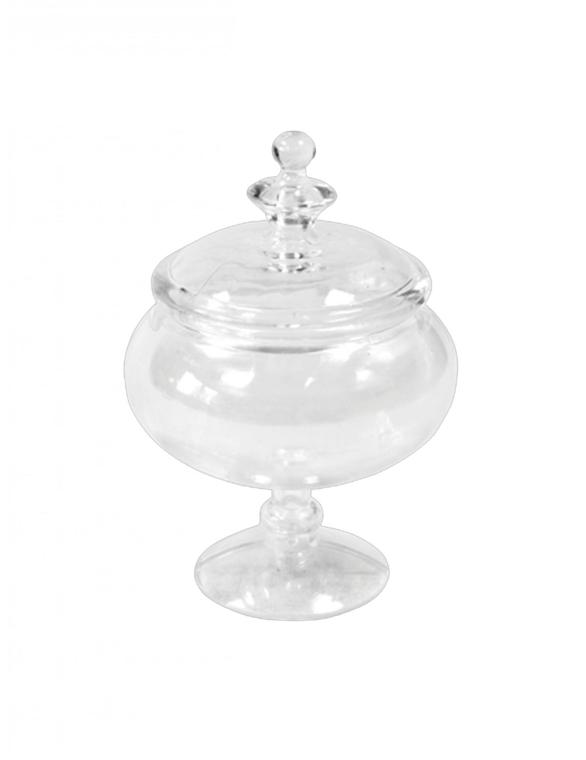 Mini bonbonnière en plastique pour décoration de fête transparente sur pied avec couvercle