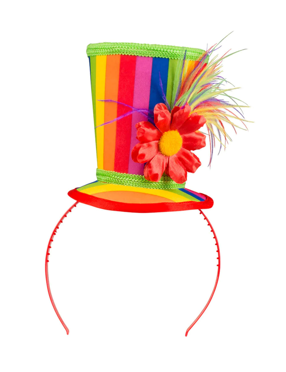 Détail du serre-tête du mini chapeau haut de forme de clown