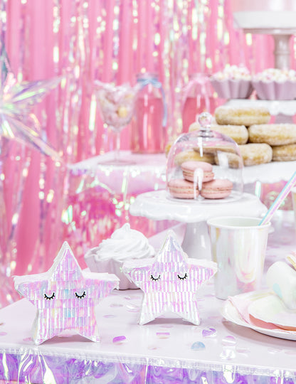 Mini piñată cu stea iridescentă 10,5 cm pentru decorare