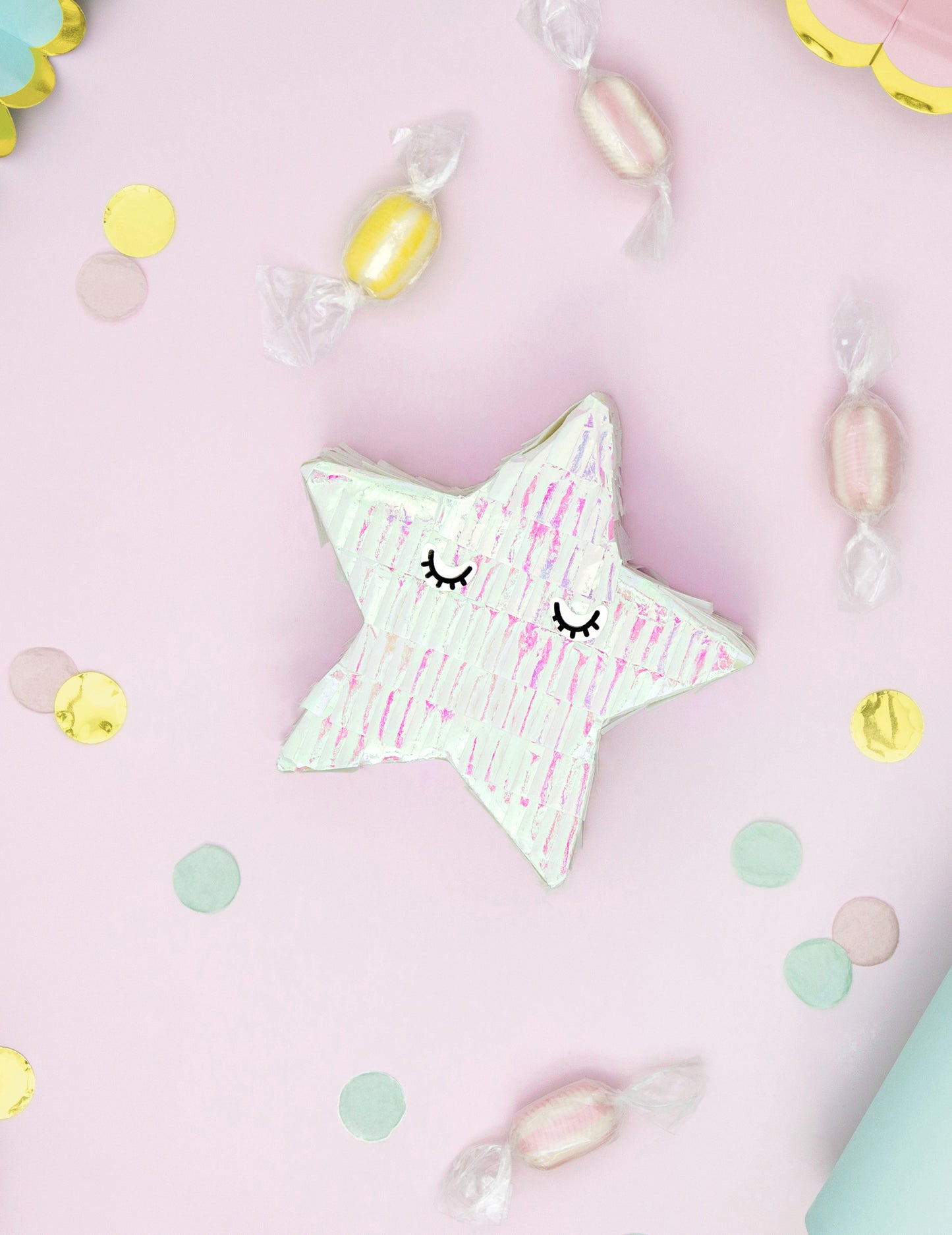 Mini piñată cu stea iridescentă 10,5 cm pentru decorare