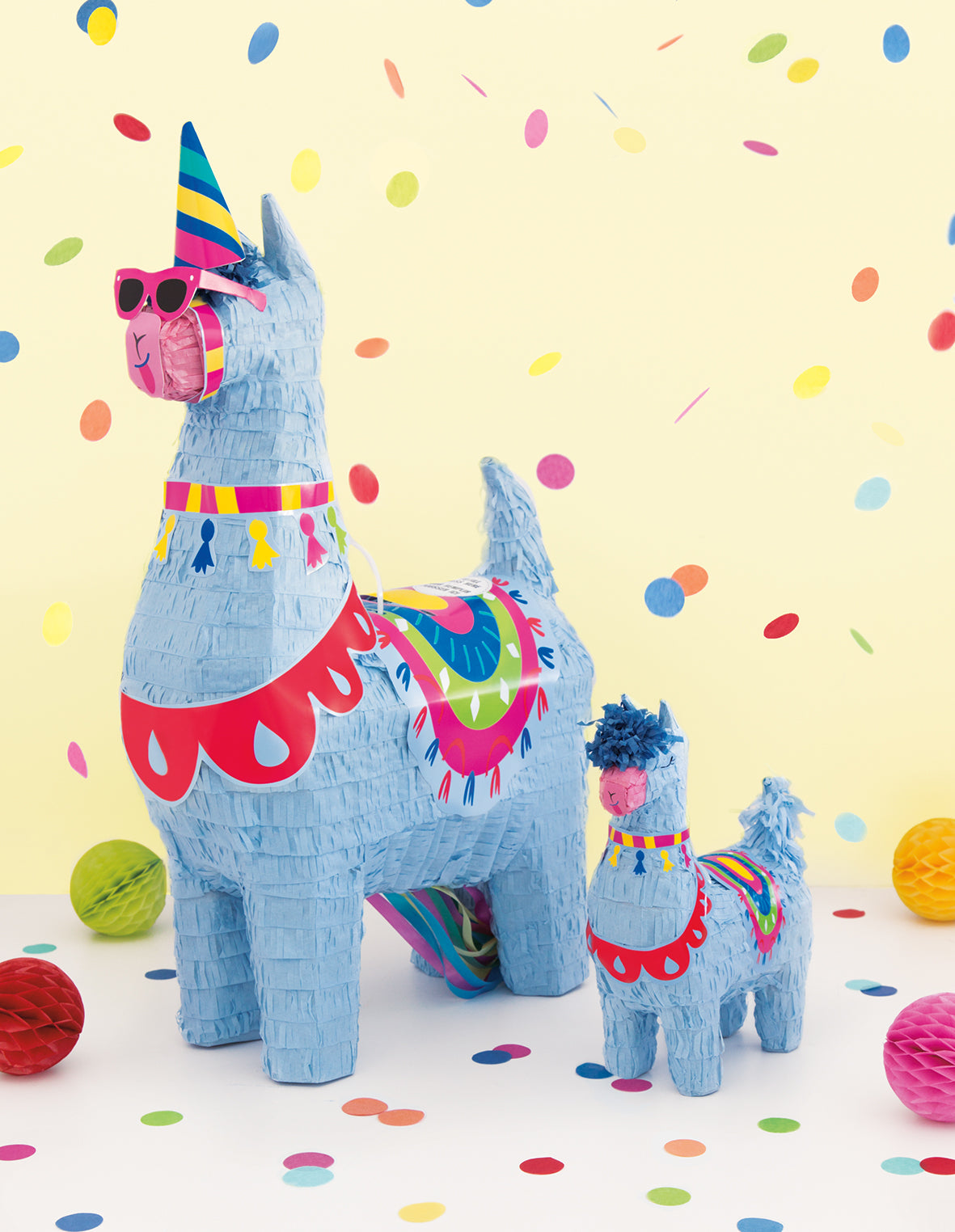 Mini piñata lama albastru 16 cm