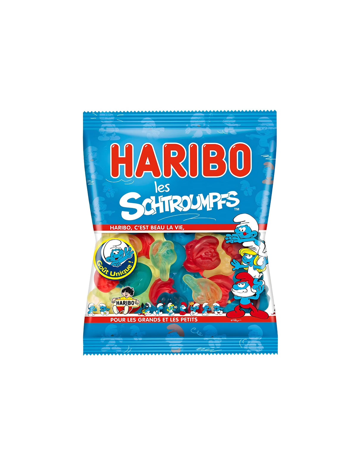 Mini sachet de bonbons Les Schtroumpfs Haribo bleu de 40g