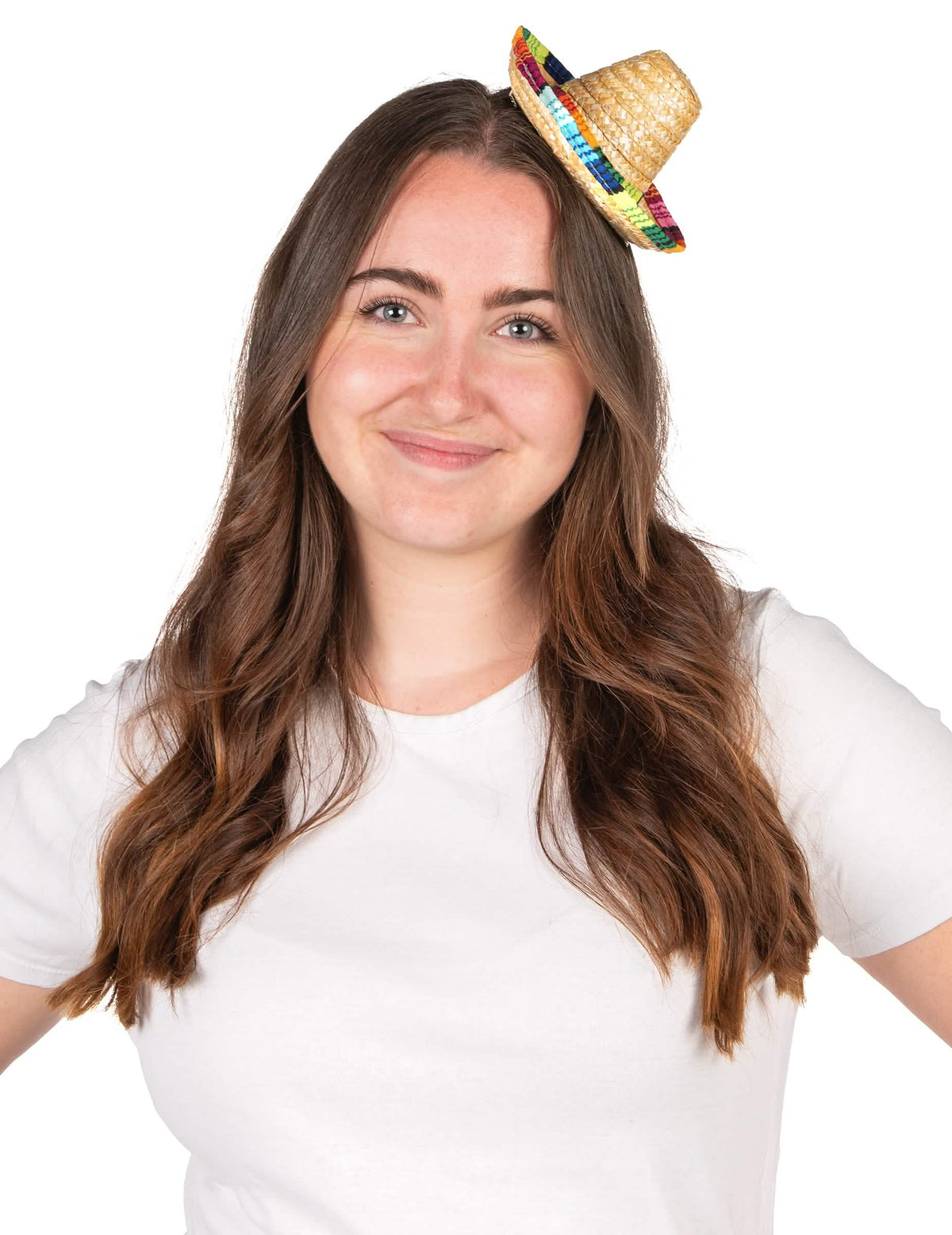 Vedere din față a mini sombrero-ului colorat