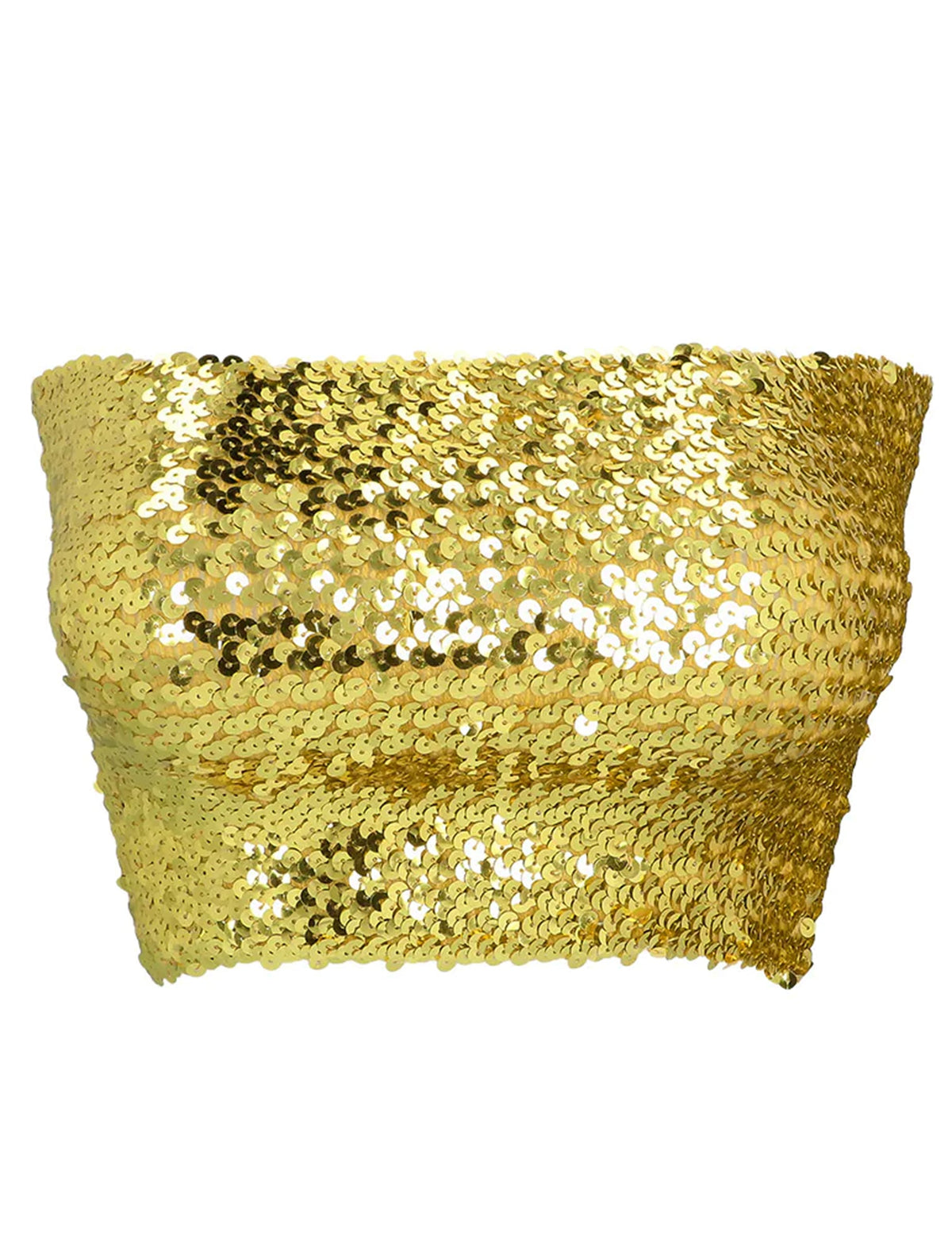 Gros plan sur les sequins du mini top à sequins pour femme