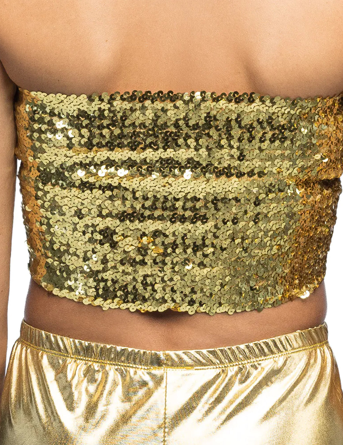 Vue de dos du mini top à sequins pour femme