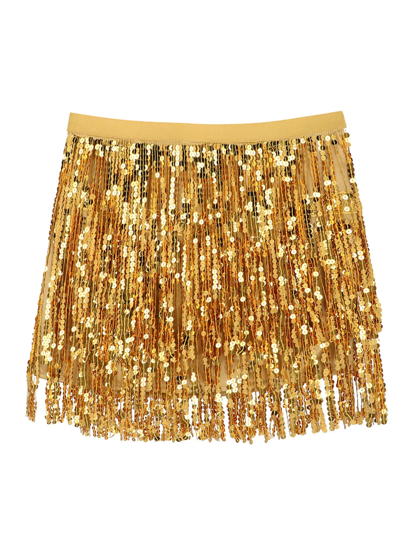 Fustă mini cu paiete aurii pentru femei 