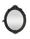 Miroir ovale décoratif en résine avec serpent noir 30 x 3 x 37 cm