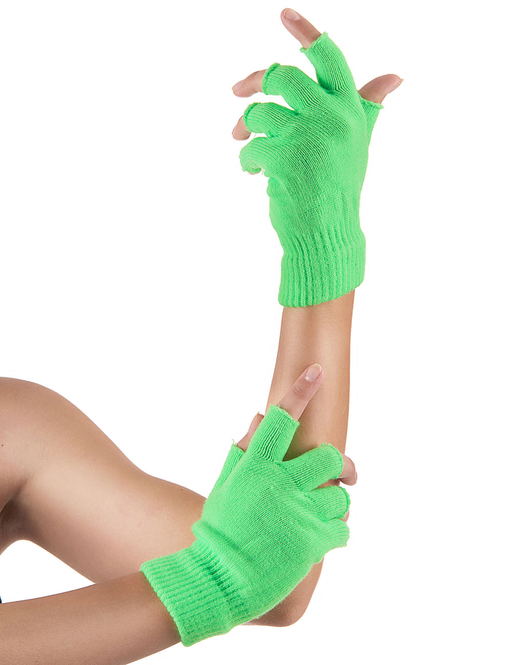 Mitaines courtes pour adulte vert fluo
