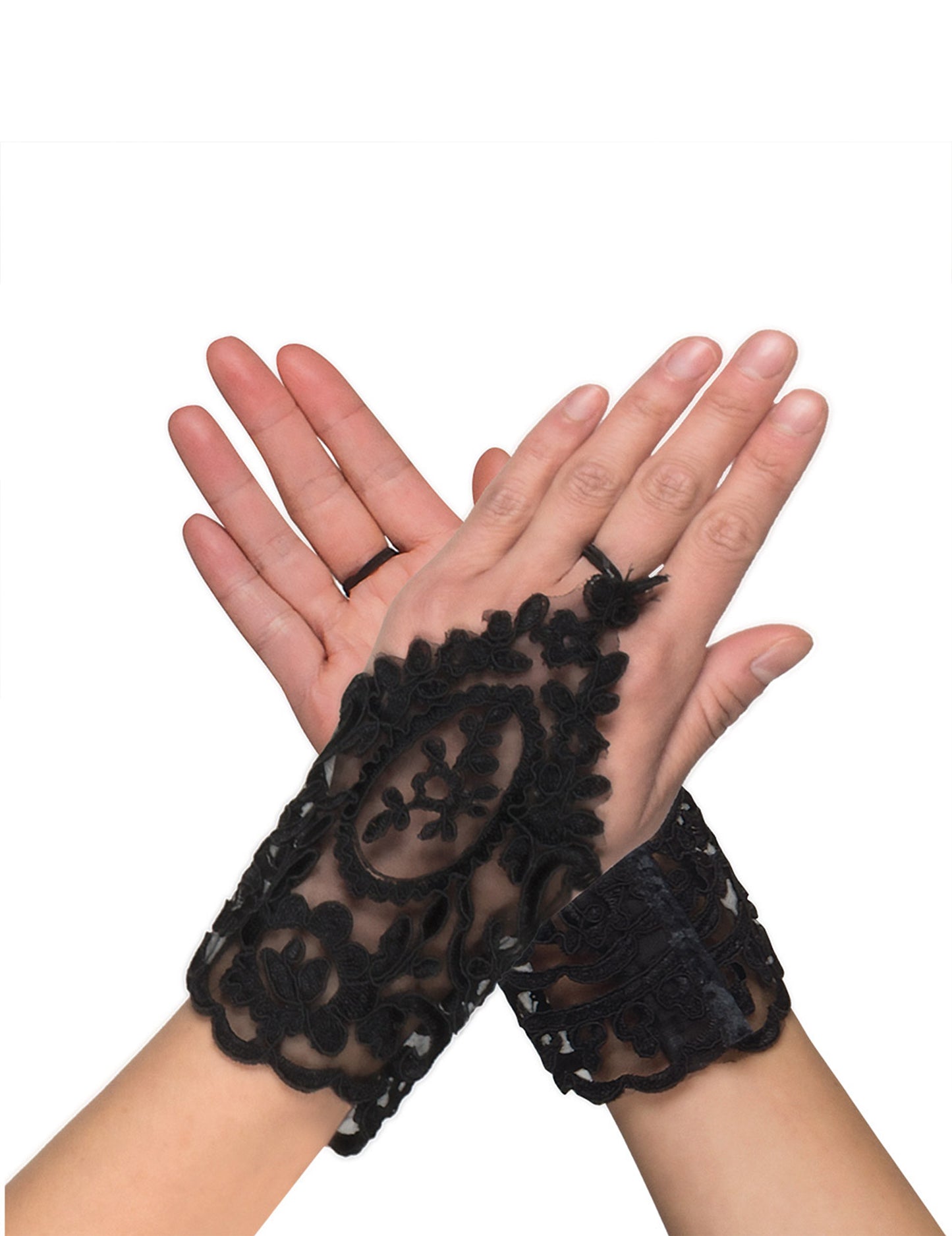 Mittens din dantelă neagră pentru femei