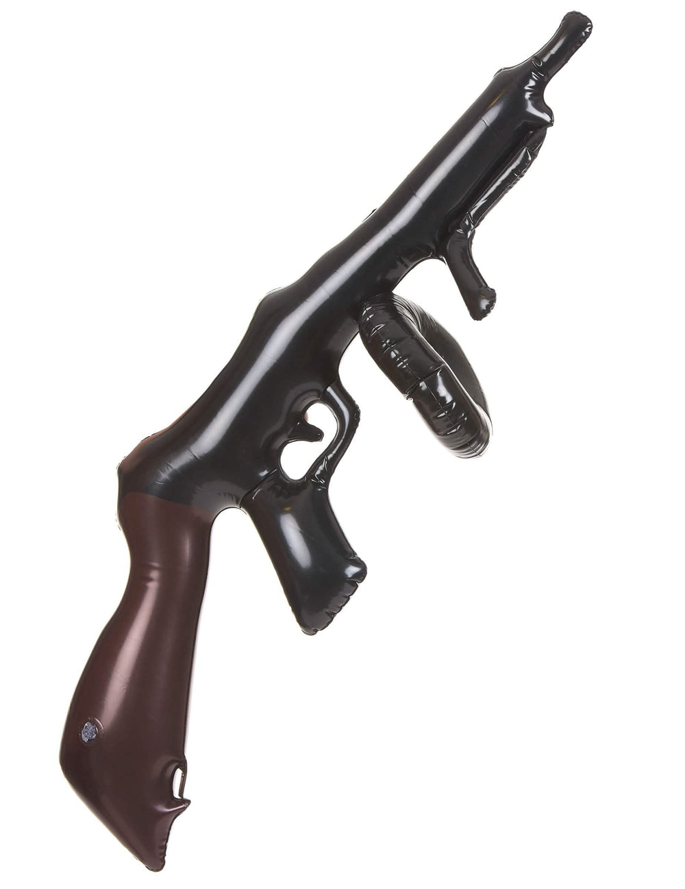 Mitraillette gonflable gangster pour adulte noir et marron