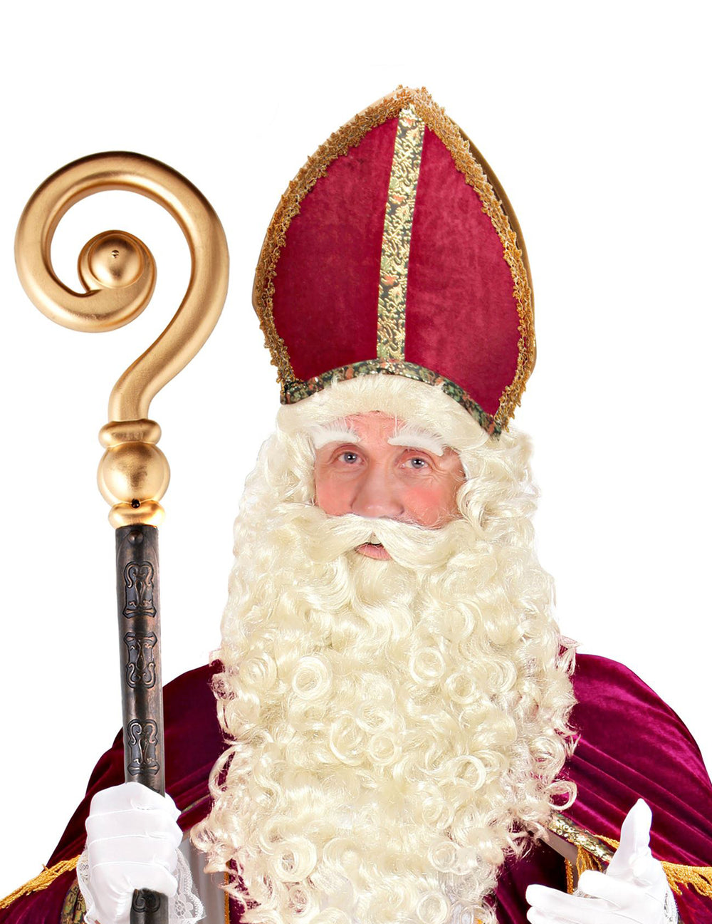 Gros plan sur le rendu porté de la Mitre Saint Nicolas pour adulte