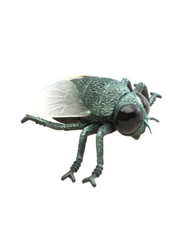 Mușcă de plastic verde iridescent 13 cm