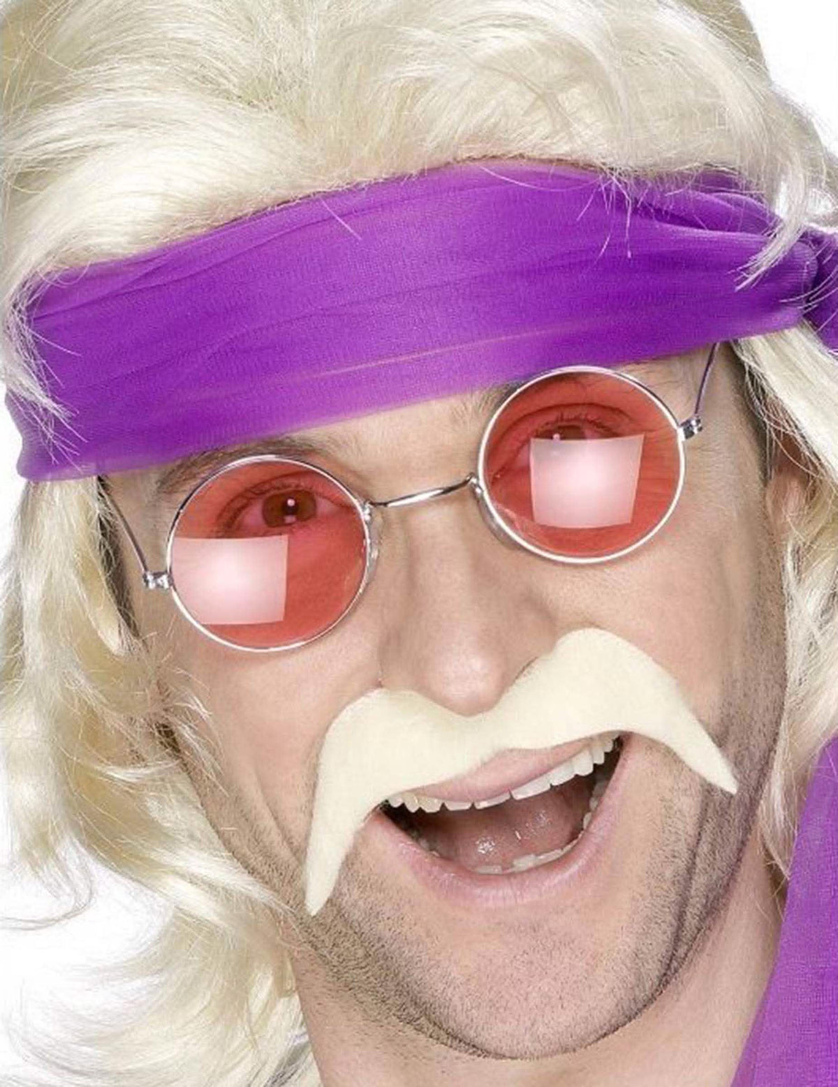 Moustache années 70 pour adulte blonde