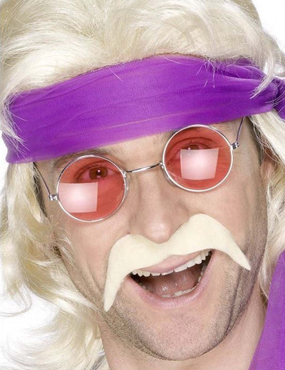Moustache années 70 pour adulte blonde