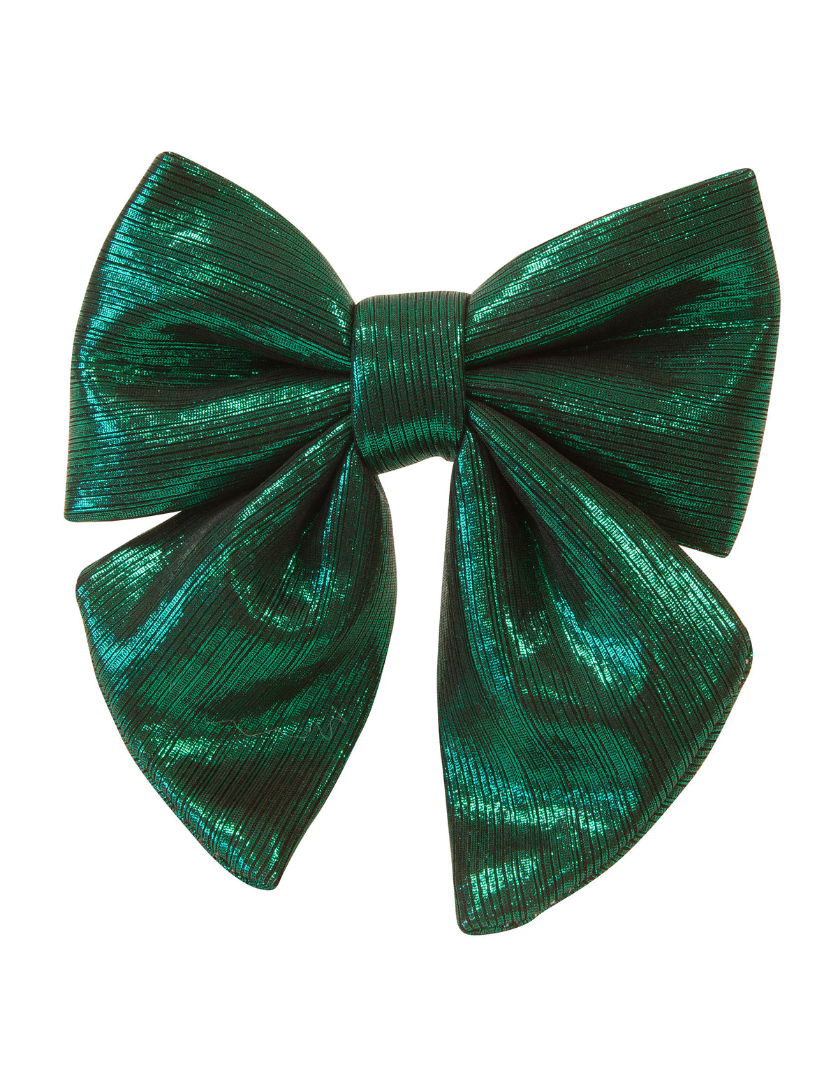 Nœud en tissu métallisé pour fête vert foncé