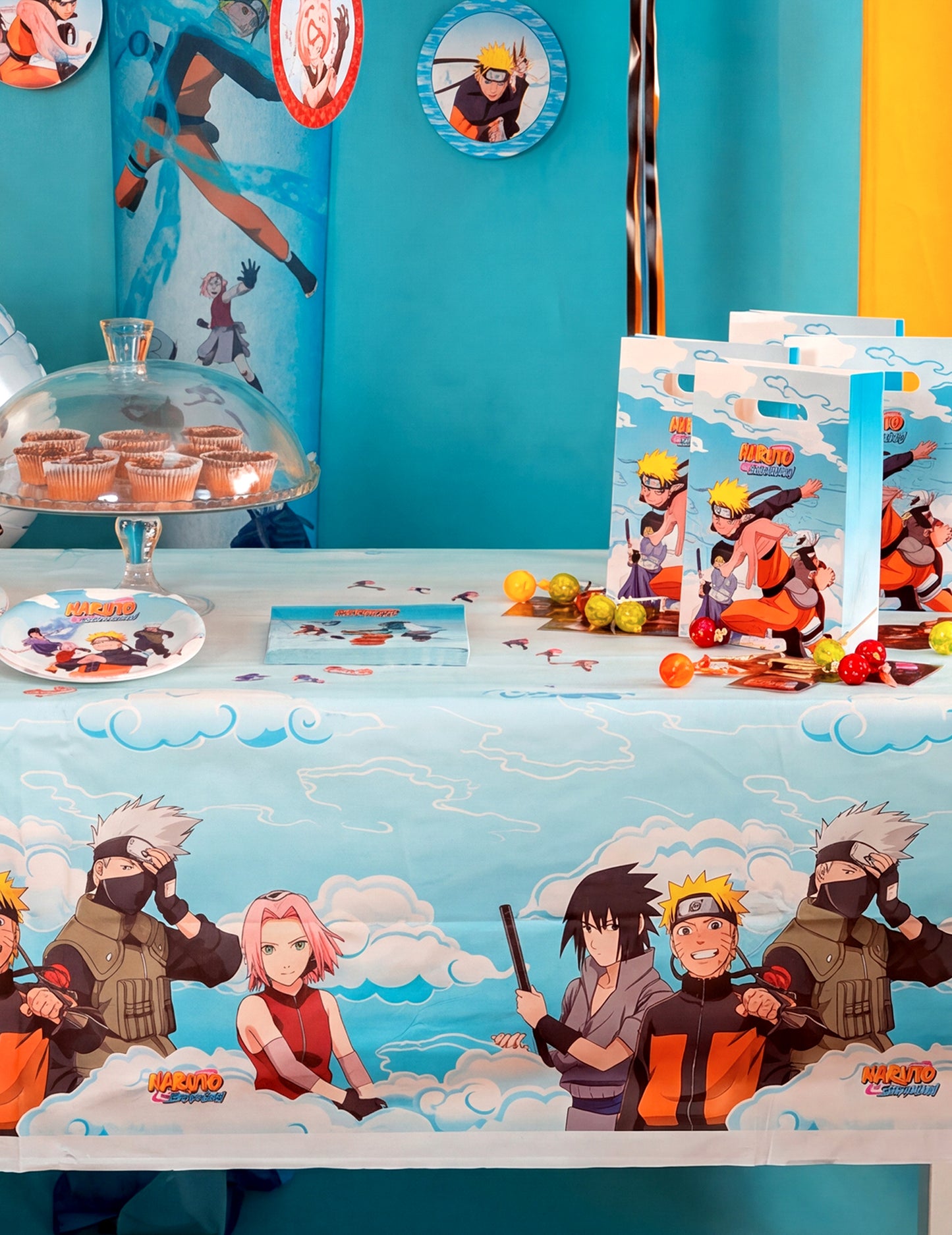 Nappe en papier recyclable Naruto Shippuden™ 136 x 228 cm