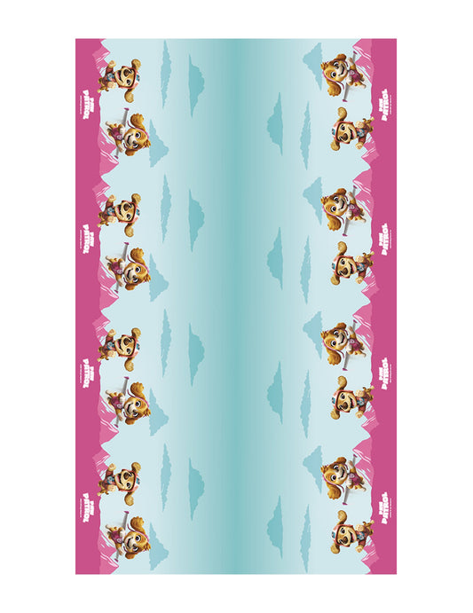 Față de masă din hârtie roz Patrula cățelușilor 136 cm x 228 cm