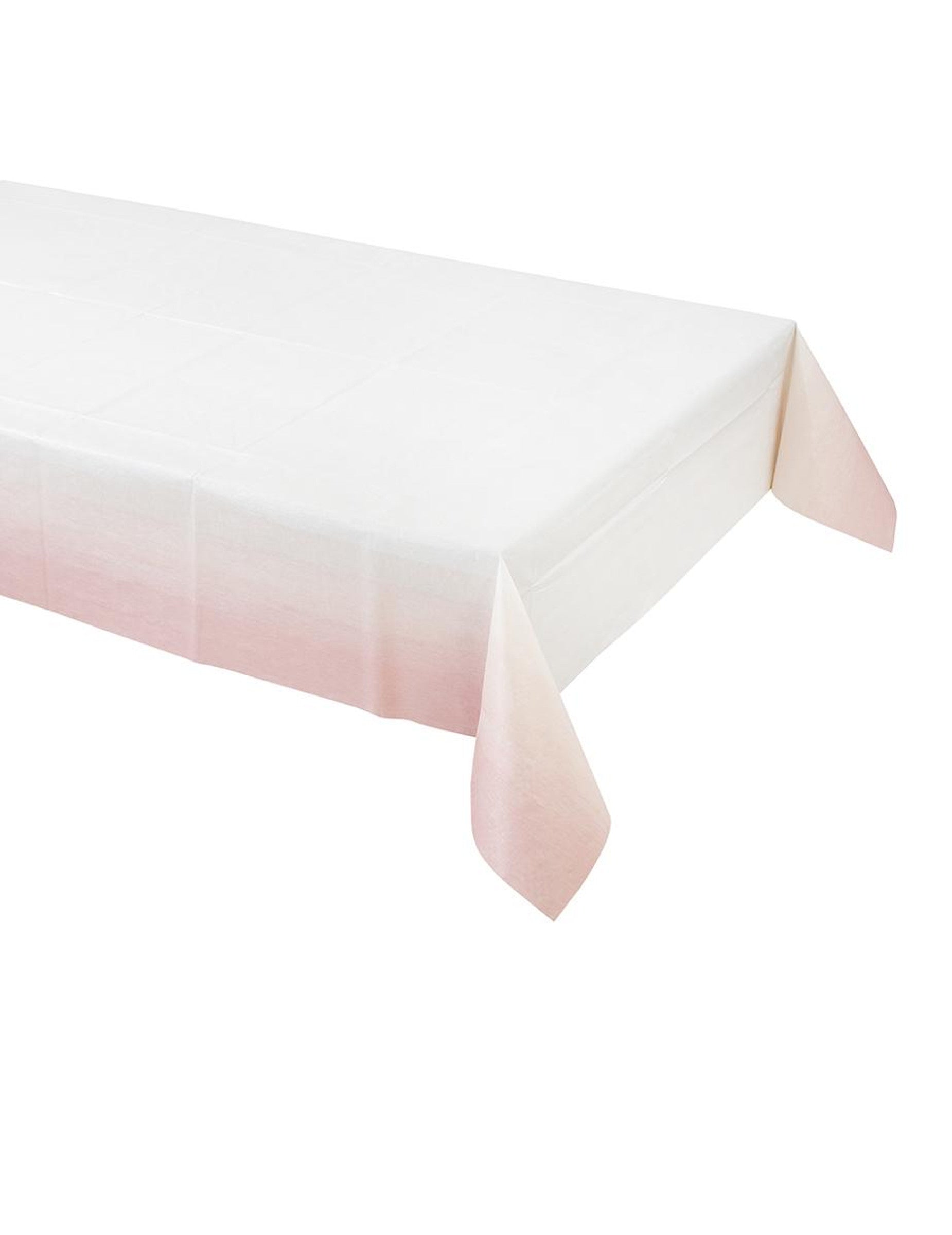 Nappe en papier jetable rose poudré et blanc avec effet dégradé