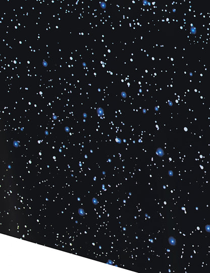 Detaliu al modelului cer înstelat de pe masa de plastic pentru aniversare spațială