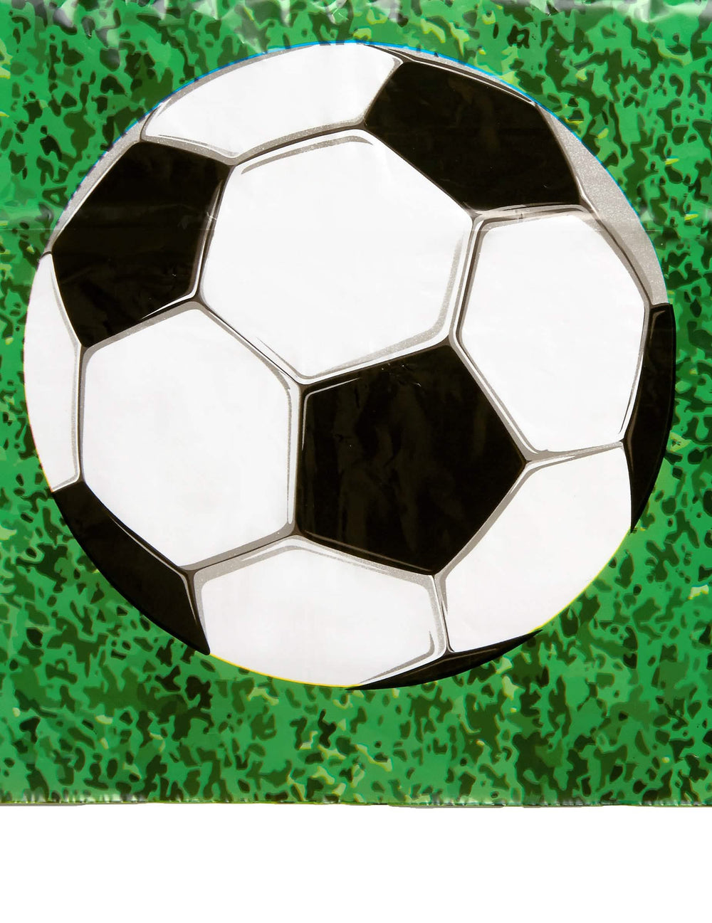Prim-plan asupra modelului cu minge de fotbal de pe fața de masă din plastic Football