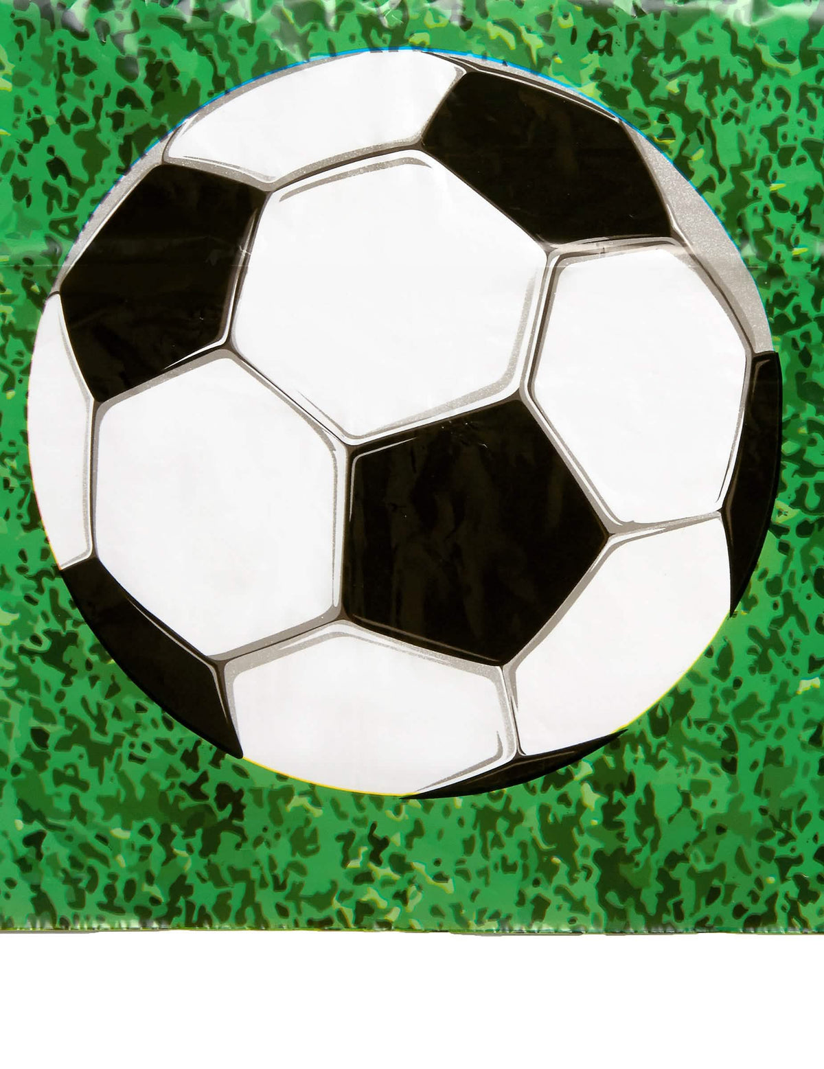 Prim-plan asupra modelului cu minge de fotbal de pe fața de masă din plastic Football