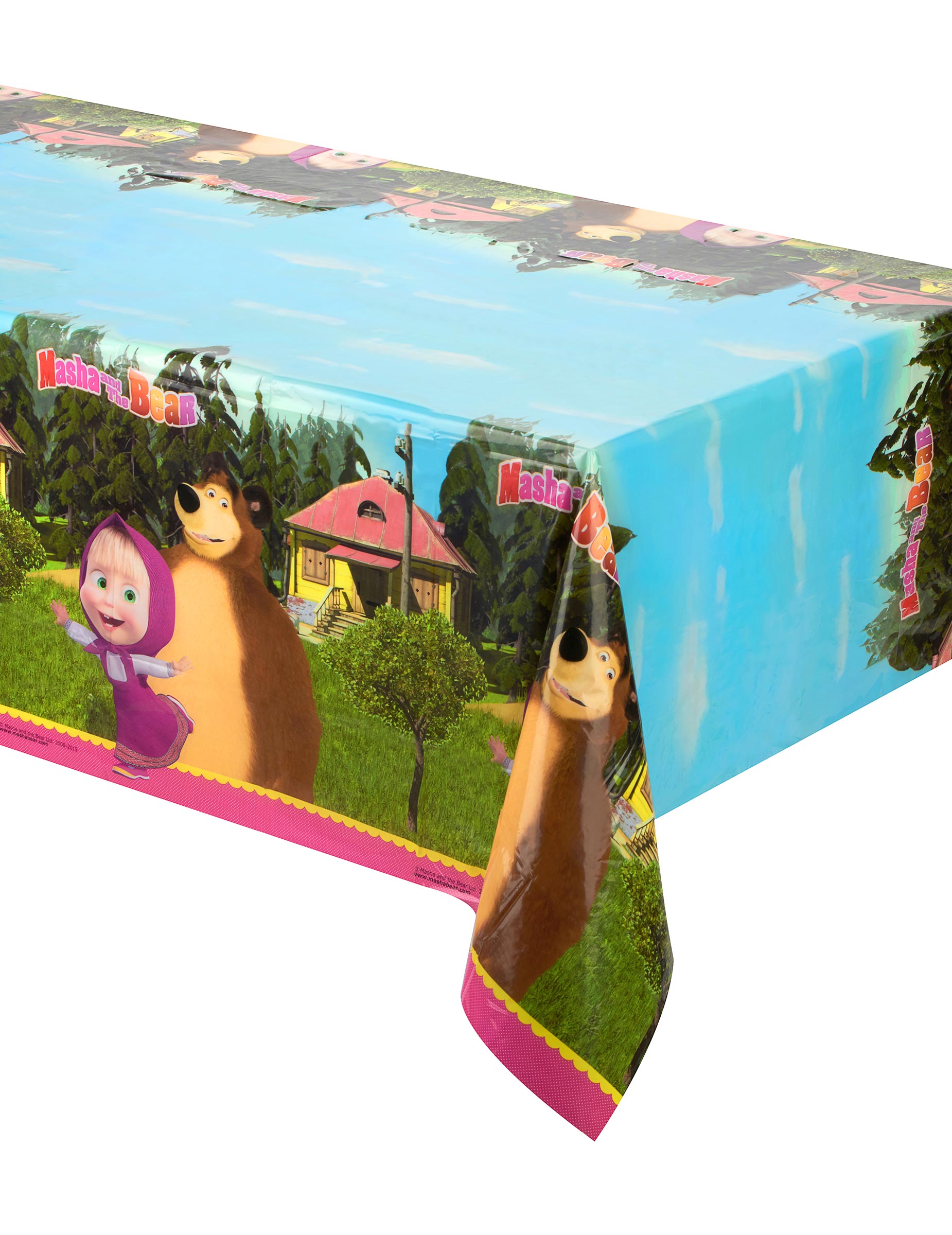 Nappe en plastique Masha et Michka pour enfant multicolore avec décor de forêt