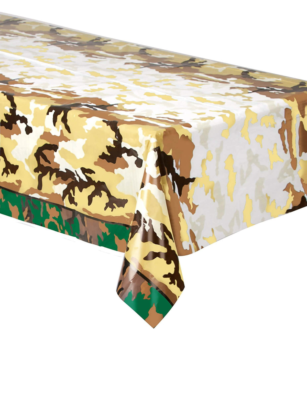Față de masă din plastic militar cu model camouflage pentru petrecere bej maro și verde