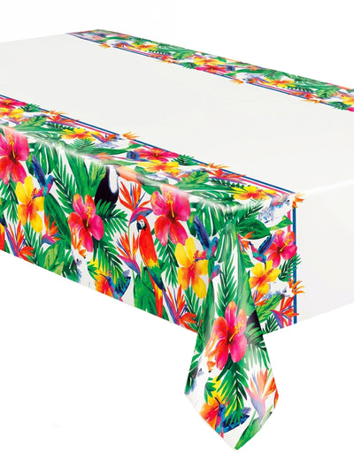 Palm Tropical Plastic Tablecloth Luau 137 x 213 cm