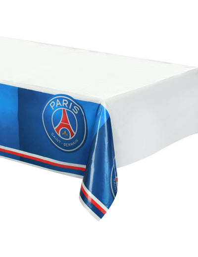 Nappe en plastique PSG bleue et blanche avec logo