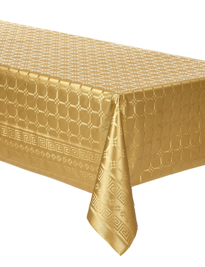 Nappe en rouleau papier damassé pour fête doré jetable