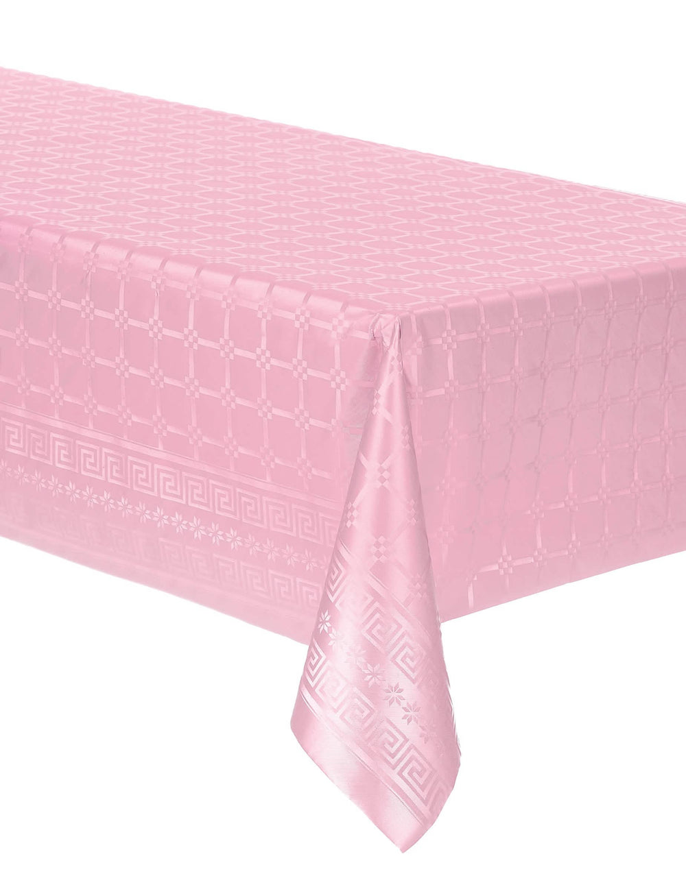 Față de masă în rolă din hârtie damascată roz pastel