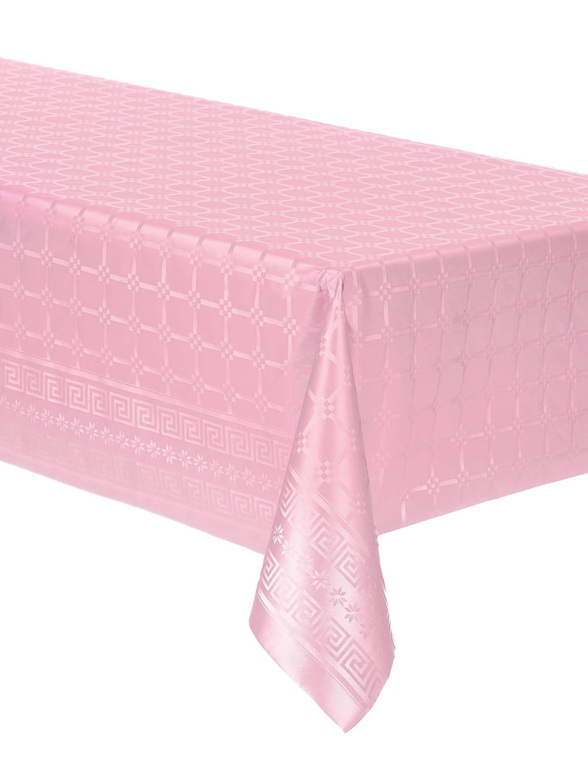 Față de masă în rolă din hârtie damascată roz pastel