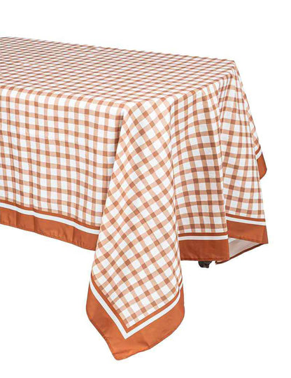 Față de masă din material textil cu carouri auburn Cottage Living 140 x 240 cm