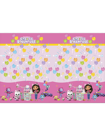 Nappe Gabby et la maison magique pour enfant rose avec ballons et personnages