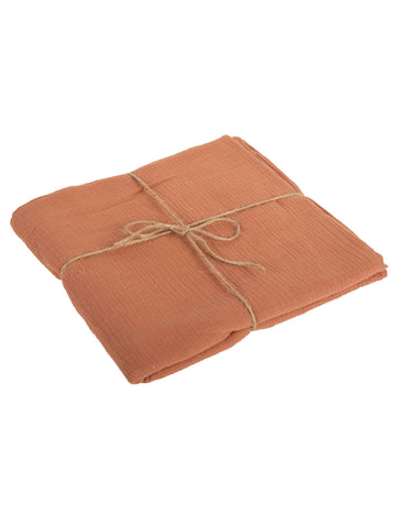 Față de masă din tifon de bumbac teracotă 130 x 240 cm stil boem