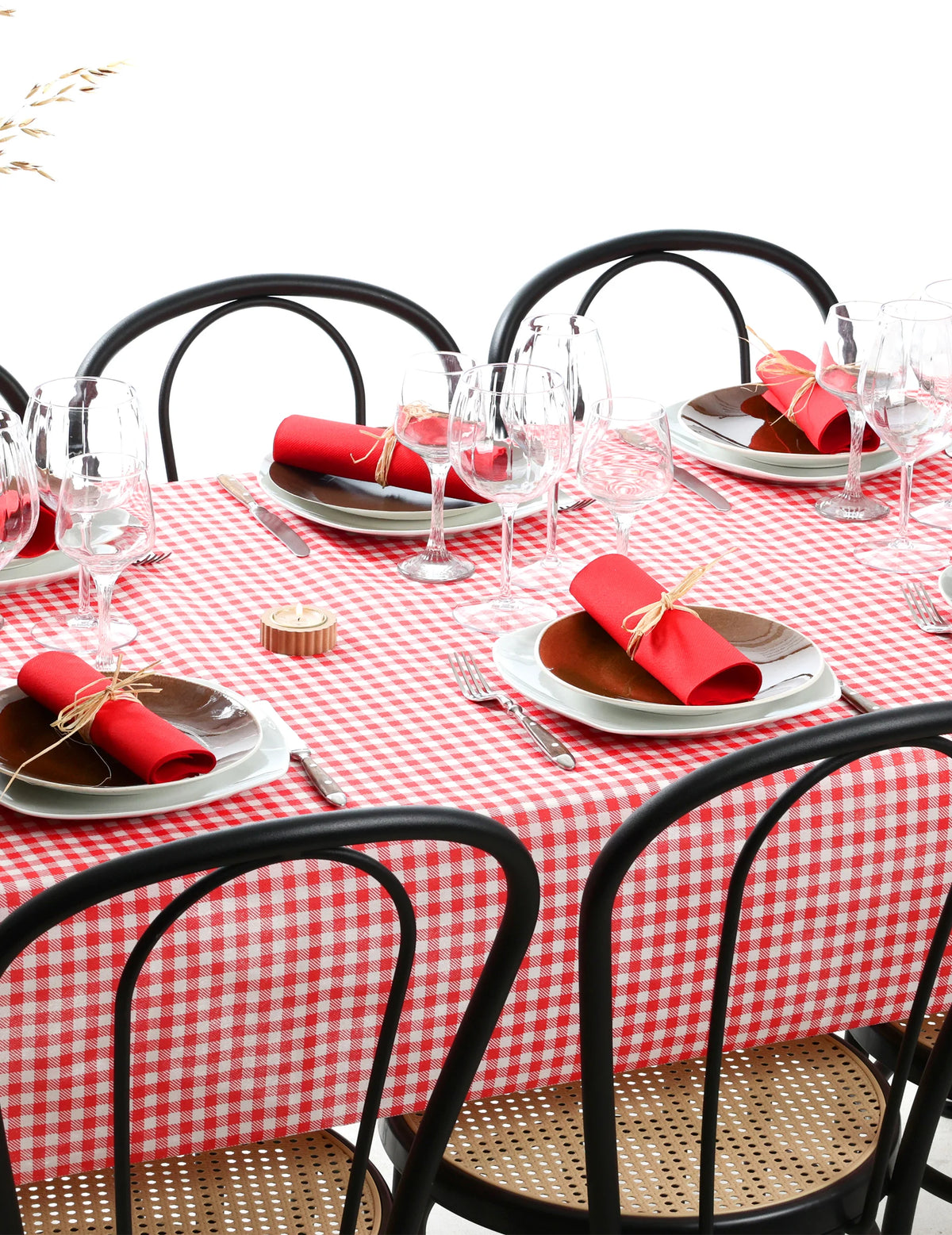 Nappe intissée vichy rouge 120 cm x 5 m